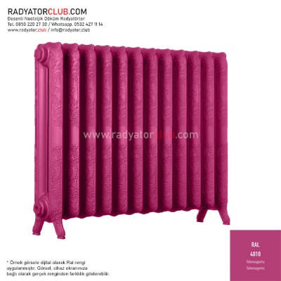 Decora 800-180 Ayaklı Desenli Döküm Radyatör, Ral 4010 |  30 Kolon